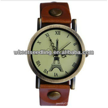 Cuero Reloj Oro Plated Mejor Regalo Para Ladies Watch